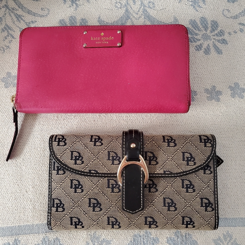 Lot of 2 wallets - Kate Spade + Dooney & Bourke Continental